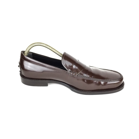 TOD'S Brown Patent Leather Loafers - Picture 9 of 13